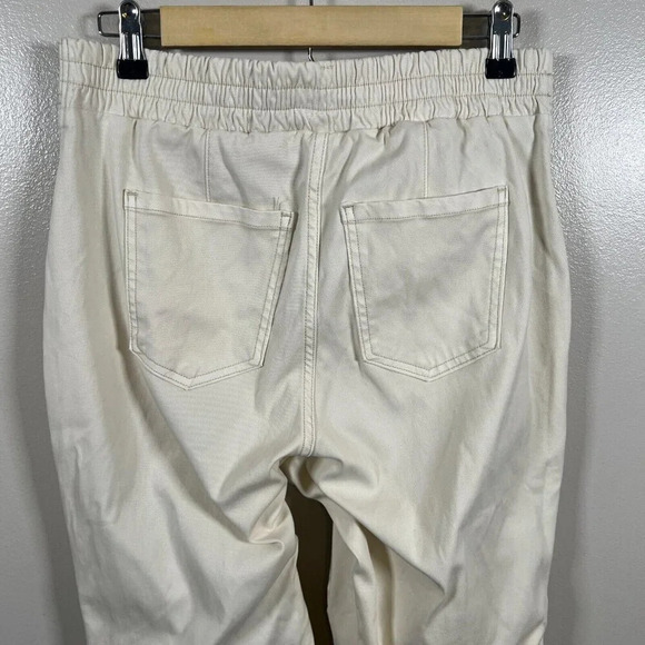 Spanx Stretch Twill Cargo Jogger Pant Size Large Beige Slimming Utility Minimal - Picture 9 of 12
